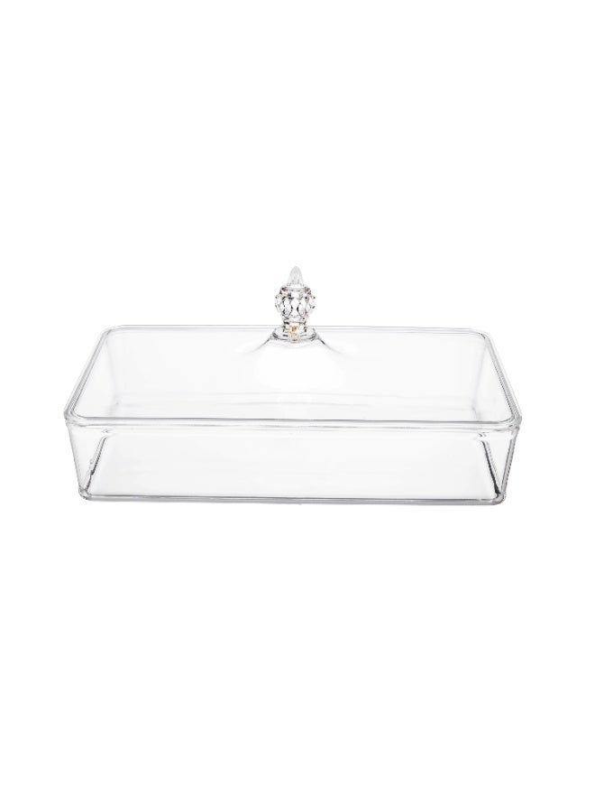 Dania ✨ Clear acrylic serving tray with a luxurious lid – 34×23×7 cm | Elegant display for cakes, desserts, and special occasions 🍰 - Image 5